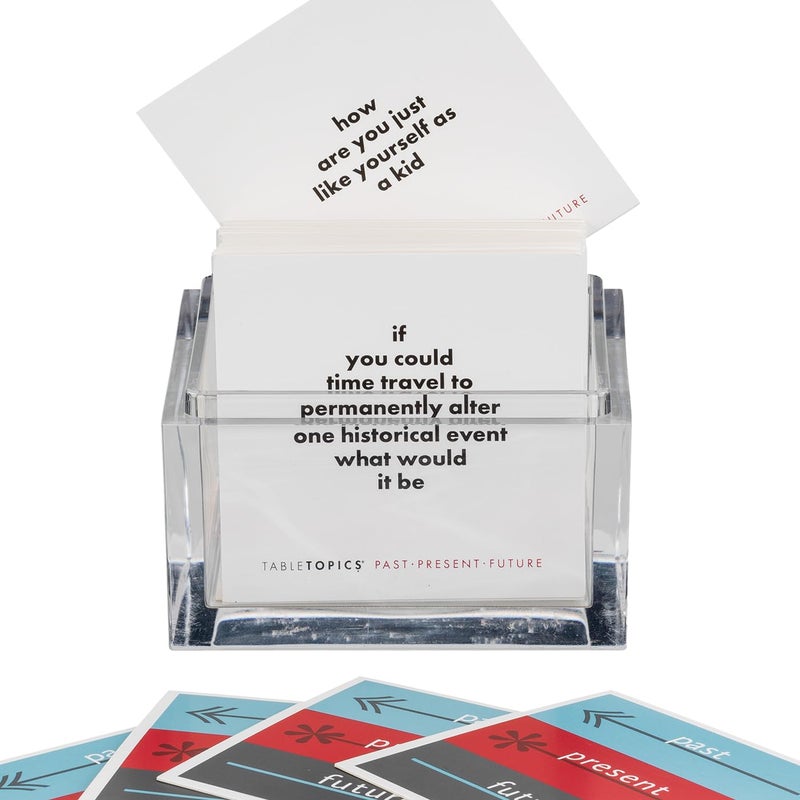 TableTopics Past Present Future - 135 Thought Provoking Conversation Cards. Gifts for Men, Women, Grandparents, Professional - Celebrate The Past and Live in The Present and Dream of The Future - Image 2